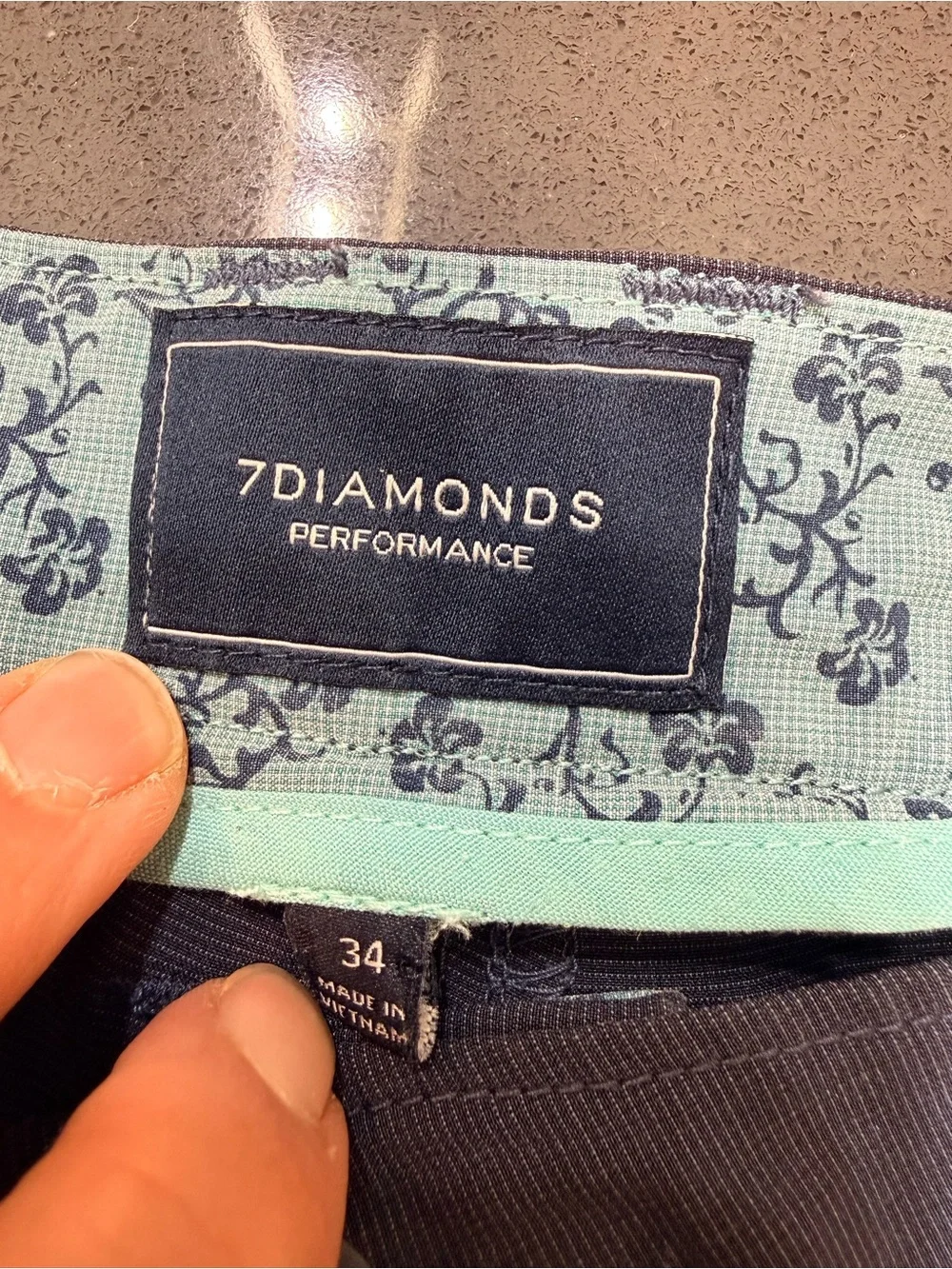 7 Diamonds Men’s Performance Golf Shorts Blue Size 34